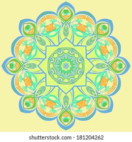 Ornamental lace pattern. Circle.