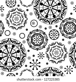 ornamental lace pattern, circle background with many details, looks like crocheting handmade lace, seamless texture