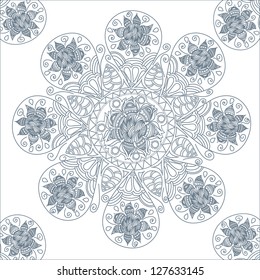 ornamental lace pattern, circle background with many details
