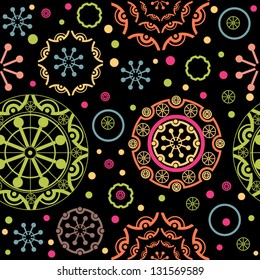 ornamental lace pattern, circle background with many details, looks like crocheting handmade lace, seamless texture