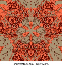 Ornamental lace pattern, circle background with many details, looks like crocheting handmade lace