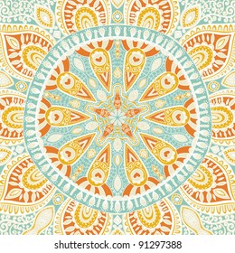 ornamental lace pattern, circle background with many details, looks like crocheting handmade lace, seamless texture
