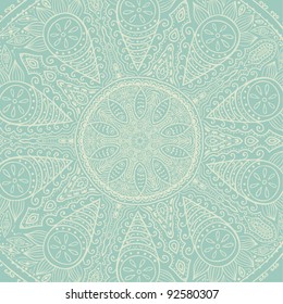 ornamental lace pattern, circle background with many details, looks like crocheting handmade lace, seamless texture