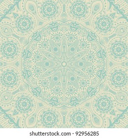 ornamental lace pattern, circle background with many details, looks like crocheting handmade lace, seamless texture