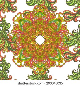 Ornamental Lace Seamless Pattern with Ornate detailed Ornament. Useful for Packaging, Invitations, Gift Cards and Scrapbooking. Vector Vintage art traditional, Islam, arabic, indian, ottoman motifs