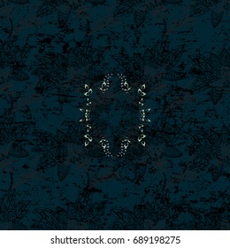 Ornamental lace tracery. Vector pattern with floral ornament. White ornate illustration for wallpaper. Vintage design element in Eastern style. Traditional arabic decor on blue background.