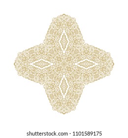 Ornamental lace vector rosette - mandala on white background