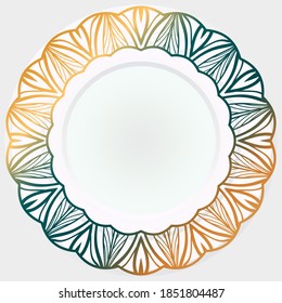 Ornamental laced snowflake, rosette, mandala. Vector illustration