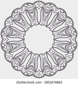 Ornamental laced snowflake, rosette, mandala. Vector illustration