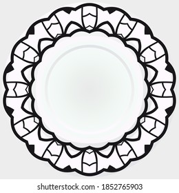 Ornamental laced snowflake, rosette, mandala. Vector illustration