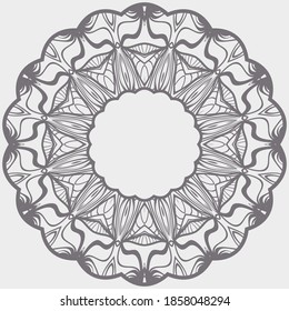 Ornamental laced snowflake, rosette, mandala. Vector illustration for design