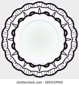 Ornamental laced snowflake, rosette, mandala. Vector illustration for design