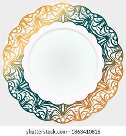 Ornamental laced snowflake, rosette or mandala. Vector illustration