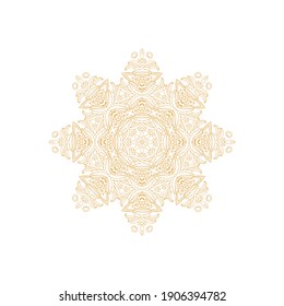 Ornamental laced snowflake,  rosette,  mandala white  background