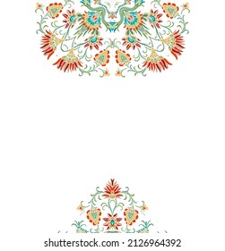 Ornamental laced  vector frame, stylized flourish vignette, on white background