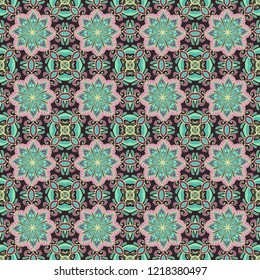 Ornamental laced vector texture, seamless ornament, oriental style