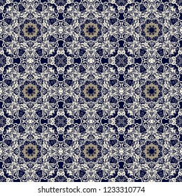 Ornamental laced vector texture, seamless ornament, oriental style