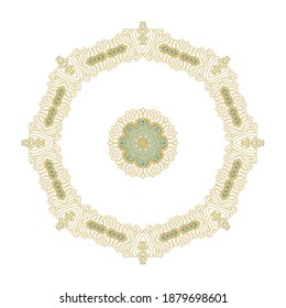 Ornamentiv-weiß-Rosette,   Mandala auf weißem Hintergrund