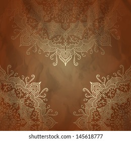 ornamental lacy background with highly detailed round pattern, looks like handmade crochet work