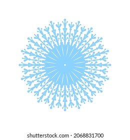 Copo de nieve de encaje ornamental. Elemento de diseño gráfico. Ilustración vectorial.