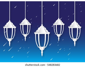 Ornamental Lamp Bracket. paper art style.