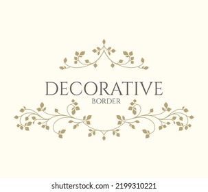 Ornamental Leafy Border.  Graphic Design Cards, Pages, Titles.