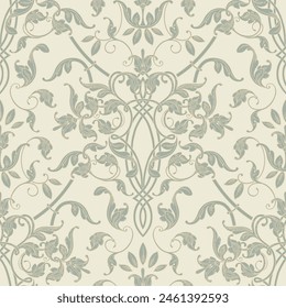 Ornamental leafy pattern. Retro classic background.