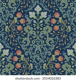 Ornamental leafy pattern. Retro Light background.