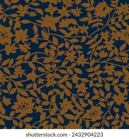 Ornamental Leaves Pattern Endless Background Seamless design