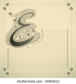 ornamental letter - E- vector