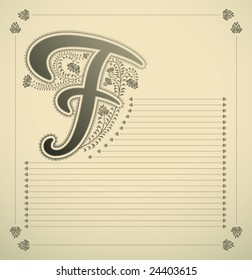 ornamental letter - F- vector