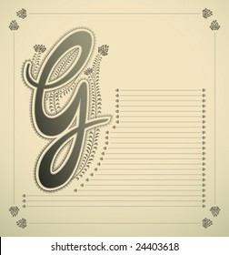 ornamental letter - G - vector