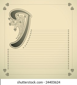 ornamental letter - I- vector