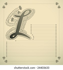 ornamental letter - L - vector