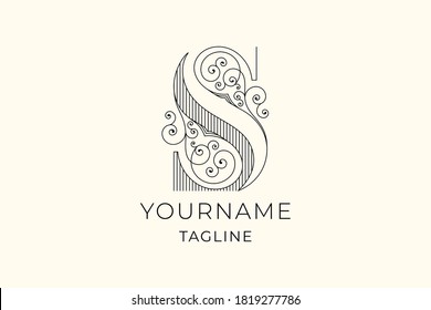 Ornamental Letter S Initial luxury logo design