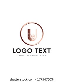 Ornamental letter type  U logo template, Vector logo for business and company identity 
