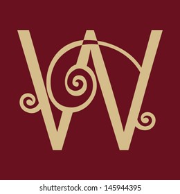 ornamental letter W