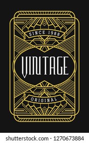 Ornamental Line Art Deco Label Decorative Luxury Logo Badge Beautiful Design Element