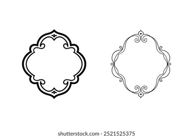 ornamental line art frame illustration