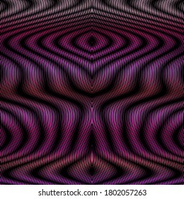 Fondo simétrico ornamental lineal abstracto con efecto moire y gradiente de color suave. Para diseño web, aplicaciones móviles, accesorios, banners, afiches. 