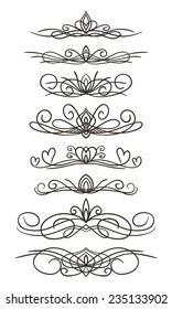 Ornamental lines page decoration Vector design element set