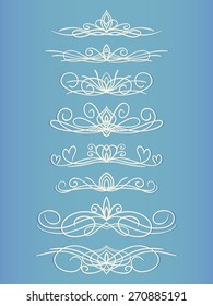 Ornamental lines page decoration Vector design element set