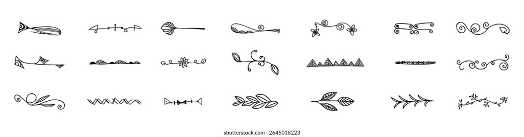 Ornamental lines and stripes doodle of free hand drawing sketch vector