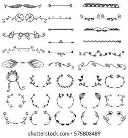 Ornamental lines and stripes doodle of free hand drawing sketch vector