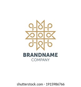 Ornamental logo design with geometry