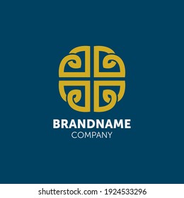 Diseño de logotipo ornamental con geometría