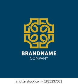 Ornamental logo design with geometry
