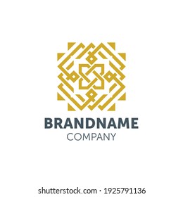 Diseño de logotipo ornamental con geometría