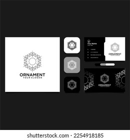 ornamental logo design with line art