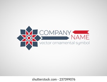 Ornamental logo template design. Vector circular symbol